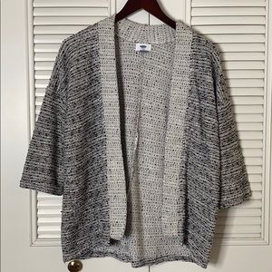 black & white sweater cardigan